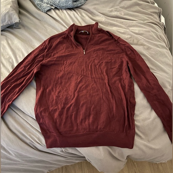Burgundy quarter zip sweater - Picture 2 of 2